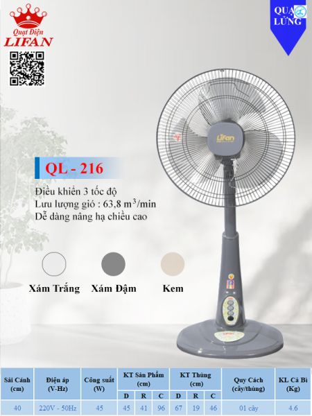 QUẠT LỬNG LIFAN QL-216